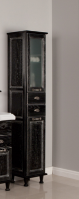 Шкаф-колонна Акватон Жерона 1A158903GEM5R Черное серебро правая