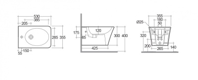 Биде RAK Ceramics Opulence OP08AWHA подвесное Белое