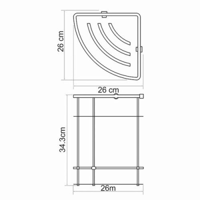 Полка корзина WasserKRAFT K-522 угловая Хром