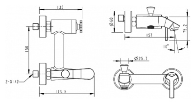 Смеситель для ванны Bravat Waterfall F673107C-01 Хром
