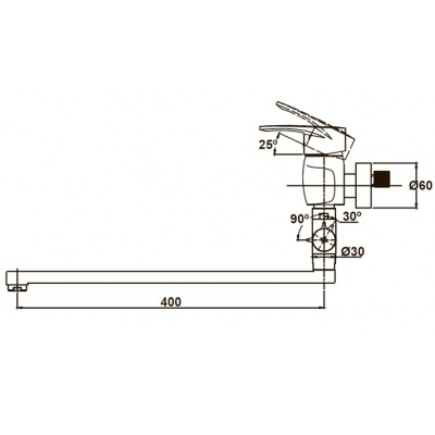 Смеситель для ванны Kaiser City 20455 универсальный Хром