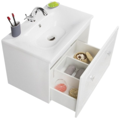 Тумба с раковиной Iddis Rise 70 подвесная Белая