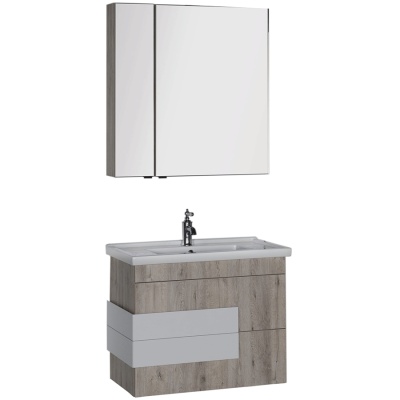 Комплект мебели для ванной Aquanet Мадейра 80 183162 подвесной Дуб кантри