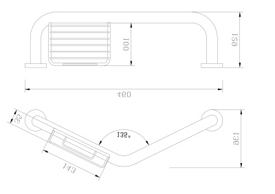 Поручень с мыльницей Rush Bianki BI76910 Хром