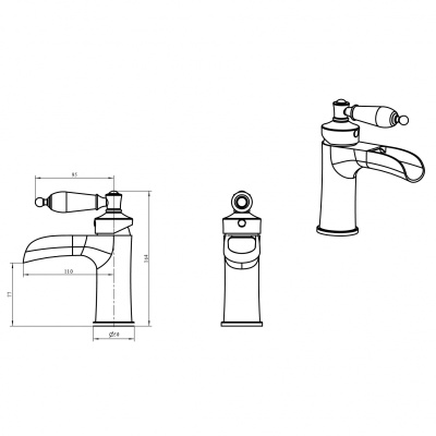 Смеситель для раковины Boheme Vogue Crystal 201-CRST Бронза