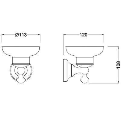 Мыльница настенная Schein Saine Gold 7053004VF Золото, Белый
