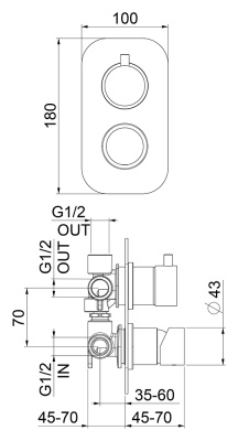 Смеситель для душа Webert One-B NB880601 Черный