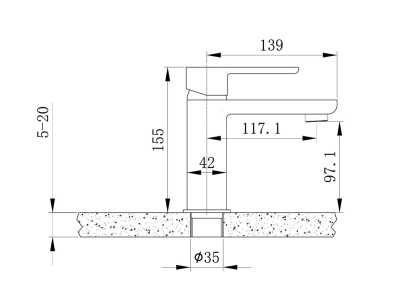 Смеситель для раковины Black&White Universe U6320 Хром