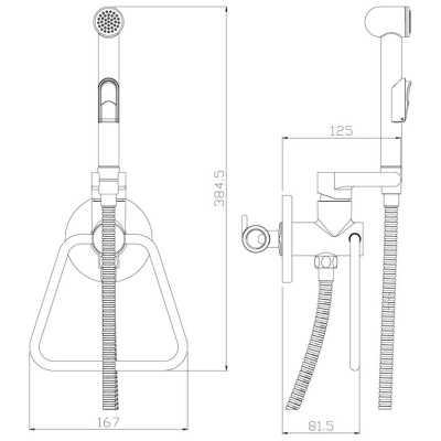 Гигиенический душ со смесителем Rossinka X25-55 Хром