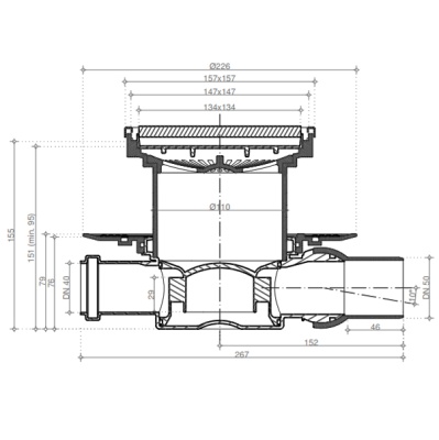 Душевой трап Pestan Confluo Standard 13000087 с решеткой