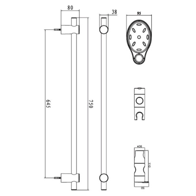 Душевая штанга Bravat D150CP-1-RUS Хром