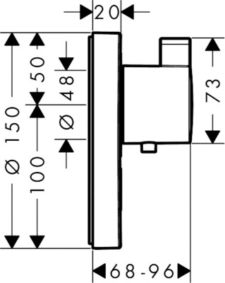 Смеситель для душа Hansgrohe ShowerSelect S 15742000 с термостатом Хром