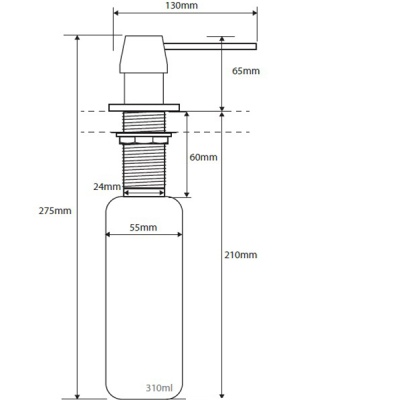 Дозатор для жидкого мыла Bemeta 109108015 встраиваемый Хром