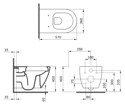 Унитаз Bocchi Venezia 1295 подвесной Белый глянцевый