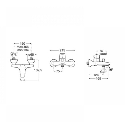 Смеситель для ванны Roca Monodin N 5A0298C0M Хром