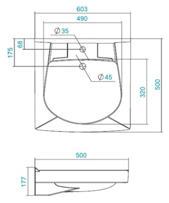 Раковина Santek Пилот 50 установка над стиральной машиной Подвесная