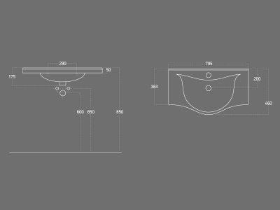 Тумба с раковиной SanVit Прима 80 kprim080 в цвете Ral прямые ручки Белый глянец