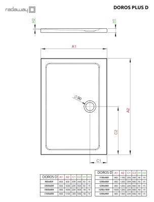 Акриловый поддон для душа Radaway Doros Plus D 90x120x5 Белый