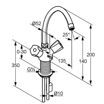 Смеситель для раковины Kludi Standard 210600515 Хром