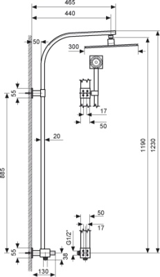 Душевая система Emmevi c02613 Хром