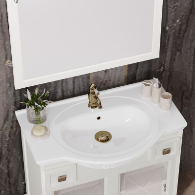 Комплект мебели для ванной Opadiris Борджи 85 Слоновая кость