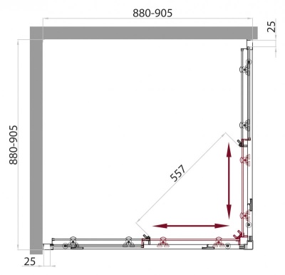 Душевой уголок BelBagno Sela A-2 90x90 профиль Хром стекло прозрачное