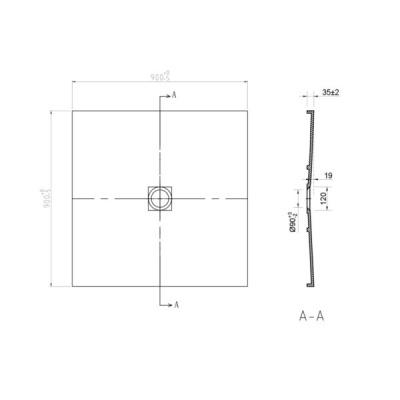 Душевой поддон из искусственного камня Vincea VST-2SR29090B 90x90 Черный матовый