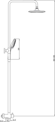Душевая система Ravak DS 090.00 Хром