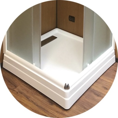 Душевой уголок Radomir Респект 100x100 1-03-1-0-0-1331 с поддоном профиль Белый стекло матовое