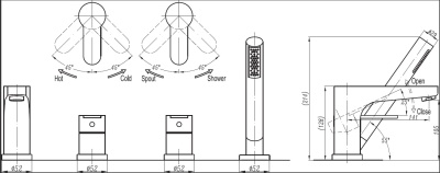 Смеситель для ванны Cezares Laconico BVDM-01 Хром
