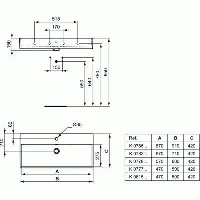 Раковина Ideal Standard Strada 91 K078601 Белая