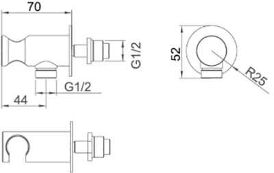 Шланговое подключение D&K DC1004813 Хром