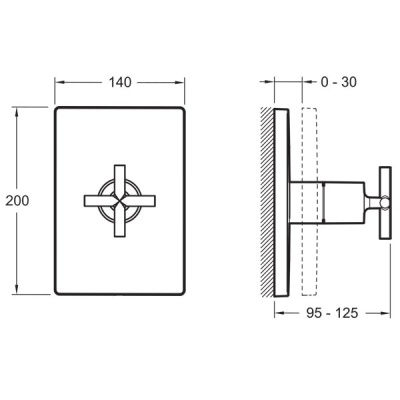 Переключатель потоков Jacob Delafon Modulo E98736-CP Хром