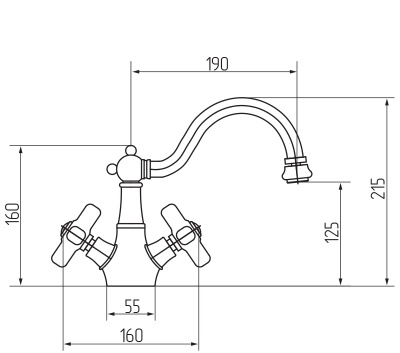 Смеситель для биде Migliore Provance ML.PRO-8844 Хром Белый