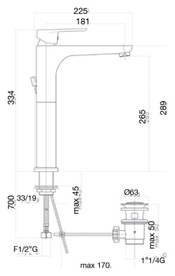 Смеситель для раковины Webert Sax Evolution SE830402 Хром