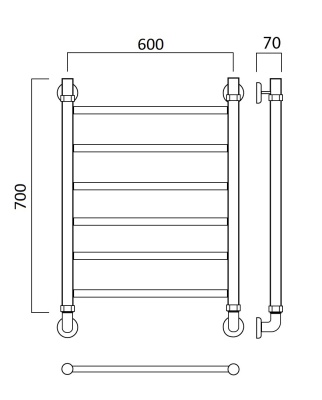 Водяной полотенцесушитель Aquanerzh 00-10A7060 Хром