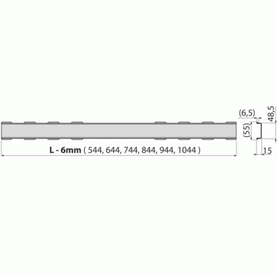 Решетка для лотка Alcaplast SOLID-1050M Хром матовый