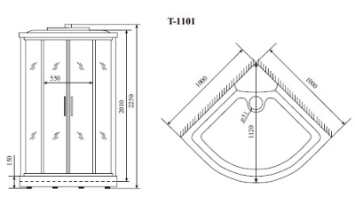 Душевая кабина Timo Comfort 100x100 T-8801F с гидромассажем