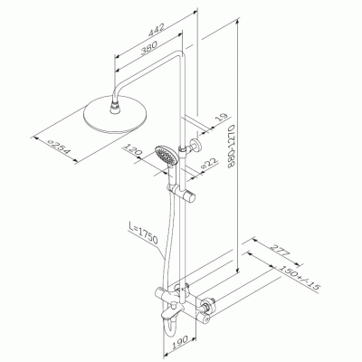 Душевая система AM.PM Spirit V2.0 F0770A510 с термостатом Хром