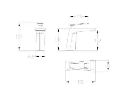 Смеситель для раковины Artik Quadro A919BC Черный Хром