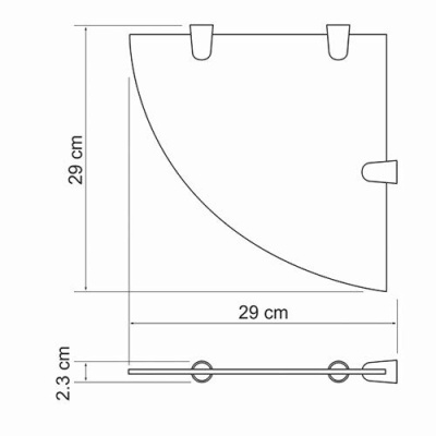 Стеклянная полка WasserKRAFT K-533 угловая Хром