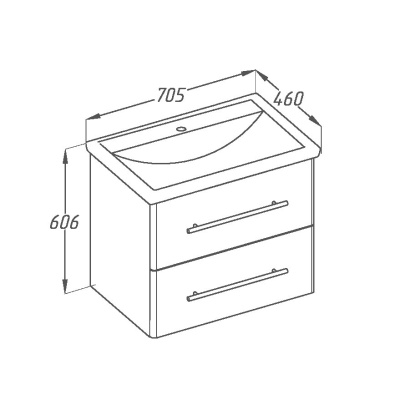 Тумба под раковину Opadiris Арабеско 70 Z0000010907 подвесная Белая глянцевая