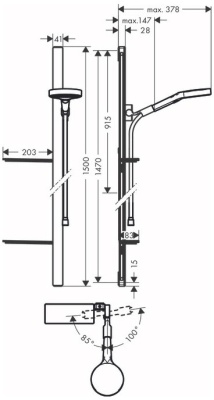 Душевой гарнитур Hansgrohe Rainfinity 27674000 Хром