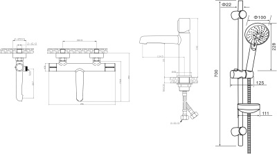 Комплект смесителей Agger Slim A2231100 Хром