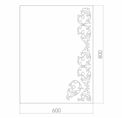 Зеркало Mixline Стиль Шоколад 60 525409 с подсветкой с пескоструйным рисунком