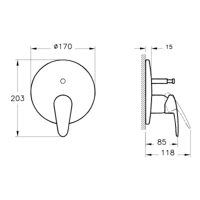 Смеситель для душа Vitra Dynamic S A42211EXP Хром