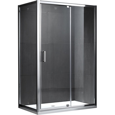 Душевой уголок Gemy Sunny Bay 140х70 прямоугольный профиль Хром стекло прозрачное