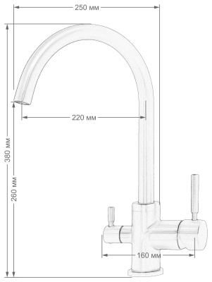 Смеситель для кухни Seaman Barcelone SSL-5385-Water Хром