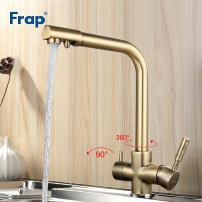 Смеситель для кухни Frap F4352 Г-образный излив Белый
