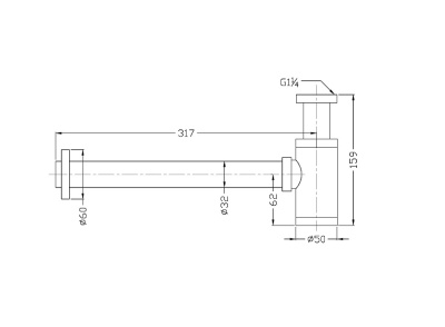 Сифон для раковины Artik Scandi 725B Черный